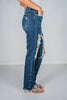 Judy Blue Heavy Destroy Straight Leg Jeans - Whiskey Skies - JUDY BLUE