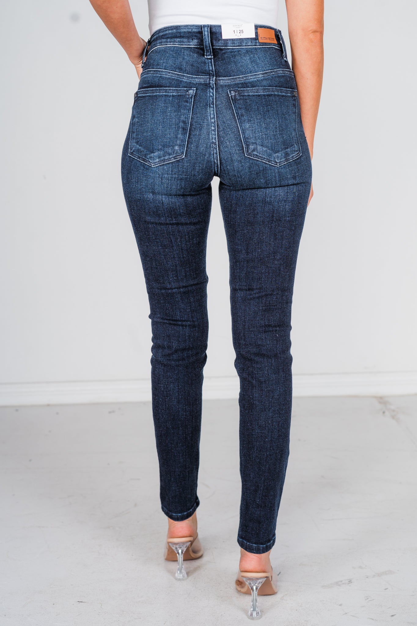 Judy Blue Hi - Rise Super Dark Skinny Jeans - Whiskey Skies - JUDY BLUE