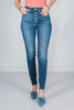 Judy Blue High Rise Button Fly Skinny Jeans - Whiskey Skies - JUDY BLUE