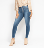 Judy Blue High Rise Button Fly Skinny Jeans - Whiskey Skies - JUDY BLUE