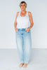 Judy Blue High - Rise Side Panel Barrel Leg Judy Blue Jeans - Whiskey Skies - JUDY BLUE