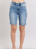 Judy Blue High - Rise Vintage Wash Bermuda Denim Shorts - Whiskey Skies - JUDY BLUE