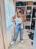 Judy Blue High Waist Arc Leg Jeans W/ Double Waistband - Whiskey Skies - JUDY BLUE