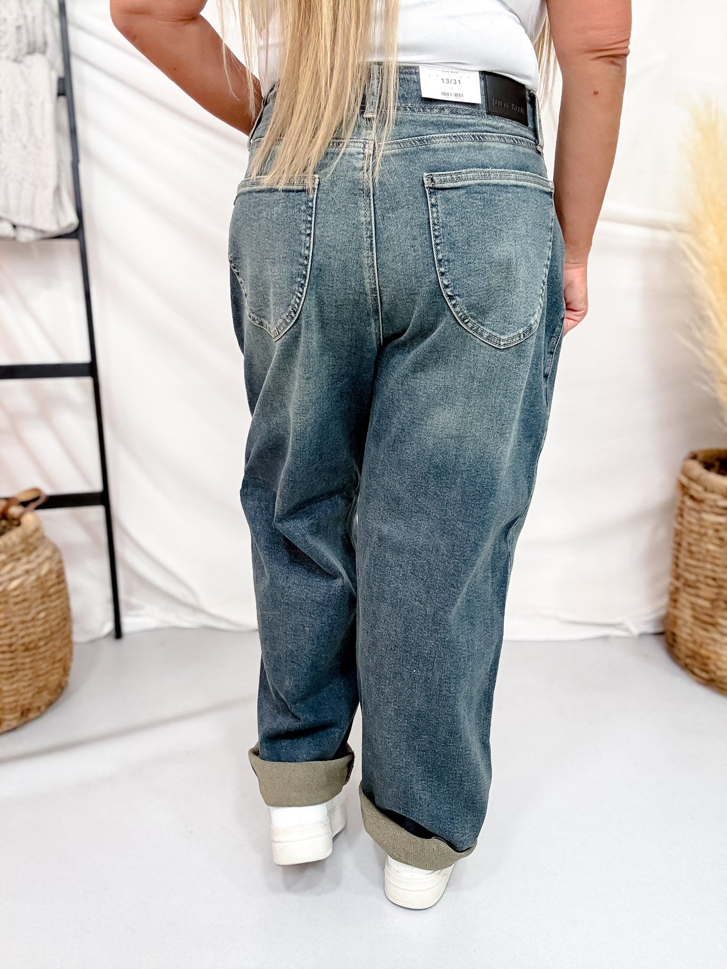 Judy Blue High Waist Arc Leg Jeans W/ Hollywood Waist - Whiskey Skies - JUDY BLUE