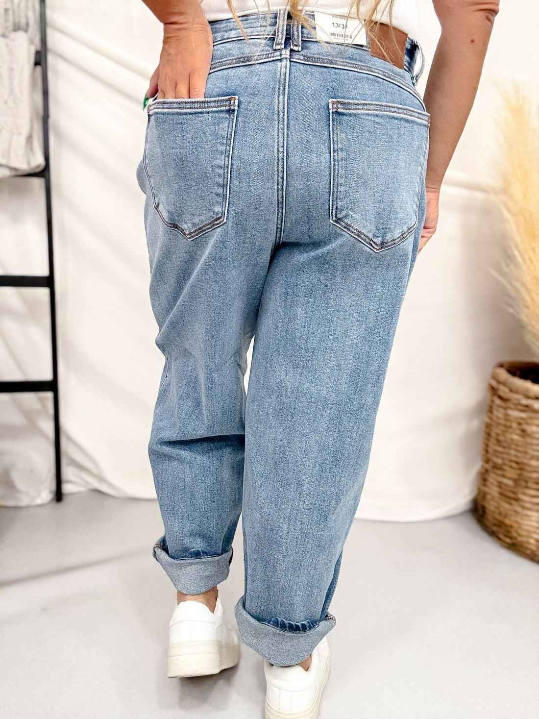Judy Blue High Waist Barrel Leg Jeans - Whiskey Skies - JUDY BLUE