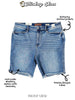 Judy Blue High Waist Bermuda Shorts With Frayed Hems - Whiskey Skies - JUDY BLUE