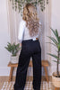 Judy Blue High - Waist Black Retro Wide Leg Jeans With Front Yoke - Whiskey Skies - JUDY BLUE