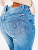 Judy Blue High - Waist Boyfriend Criss - Cross Waist Band Jeans - Whiskey Skies - JUDY BLUE