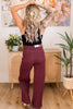 Judy Blue High - Waist Burgundy Retro Wide Jeans - Whiskey Skies - JUDY BLUE