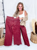 Judy Blue High - Waist Burgundy Retro Wide Jeans - Whiskey Skies - JUDY BLUE