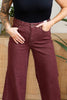 Judy Blue High - Waist Burgundy Retro Wide Jeans - Whiskey Skies - JUDY BLUE