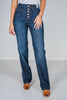 Judy Blue High Waist Button Fly Straight Jeans - Whiskey Skies - JUDY BLUE