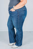 Judy Blue High Waist Button Fly Straight Jeans - Whiskey Skies - JUDY BLUE