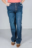 Judy Blue High Waist Button Fly Straight Jeans - Whiskey Skies - JUDY BLUE