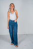 Judy Blue High Waist Cargo Wide Leg Jeans - Whiskey Skies - JUDY BLUE