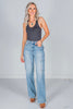 Judy Blue High Waist Cargo Wide Leg Jeans - Whiskey Skies - JUDY BLUE