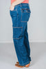 Judy Blue High Waist Cargo Wide Leg Jeans - Whiskey Skies - JUDY BLUE