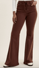 Judy Blue High Waist Cocoa Brown Flares With Lace Up Fly - Whiskey Skies - JUDY BLUE