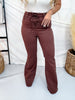 Judy Blue High Waist Cocoa Brown Flares With Lace Up Fly - Whiskey Skies - JUDY BLUE