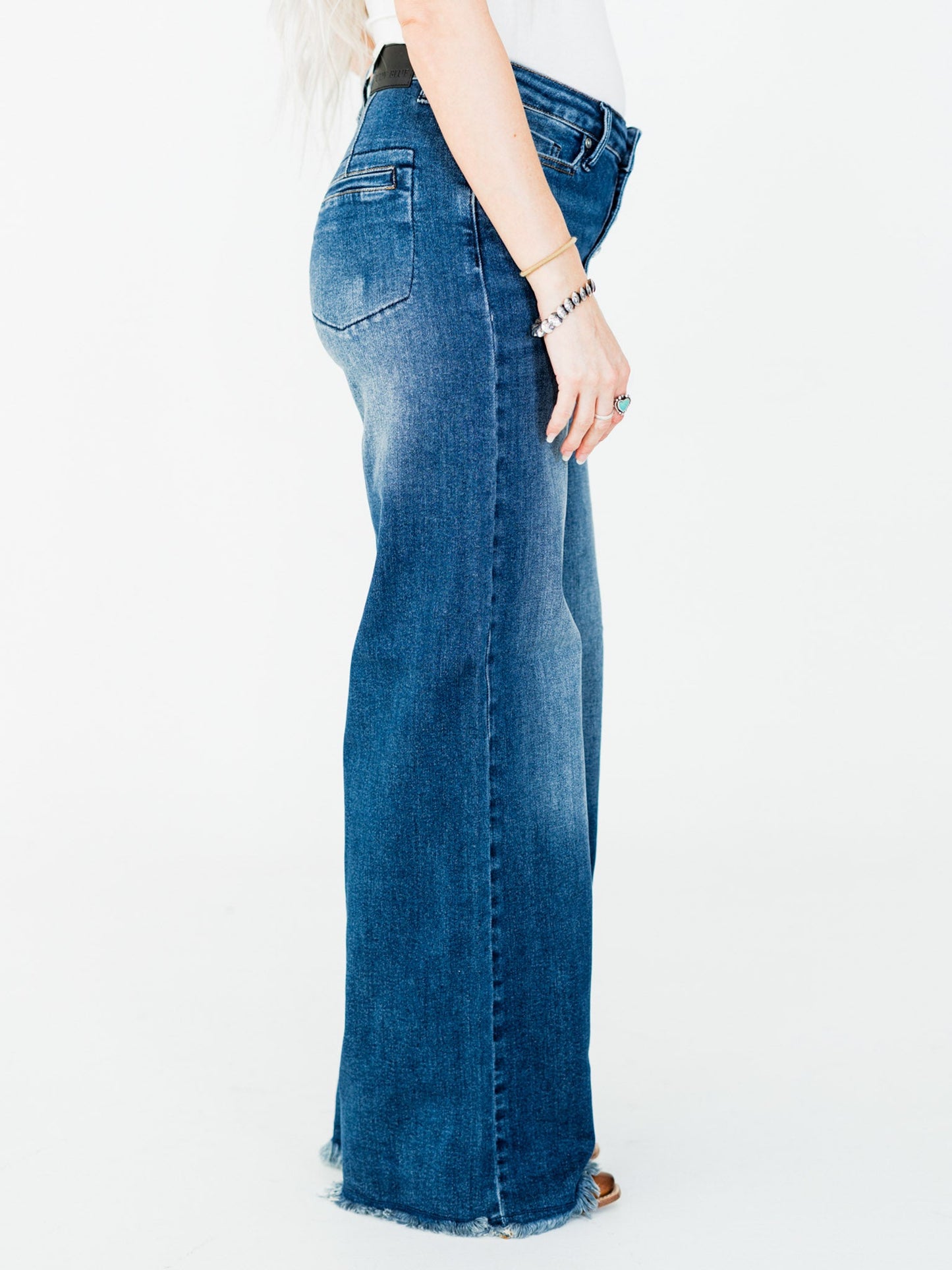 Judy Blue High Waist Column Straight Button Fly Jeans - Whiskey Skies - JUDY BLUE