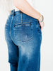 Judy Blue High Waist Column Straight Button Fly Jeans - Whiskey Skies - JUDY BLUE