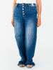Judy Blue High Waist Column Straight Button Fly Jeans - Whiskey Skies - JUDY BLUE