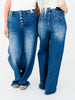 Judy Blue High Waist Column Straight Button Fly Jeans - Whiskey Skies - JUDY BLUE