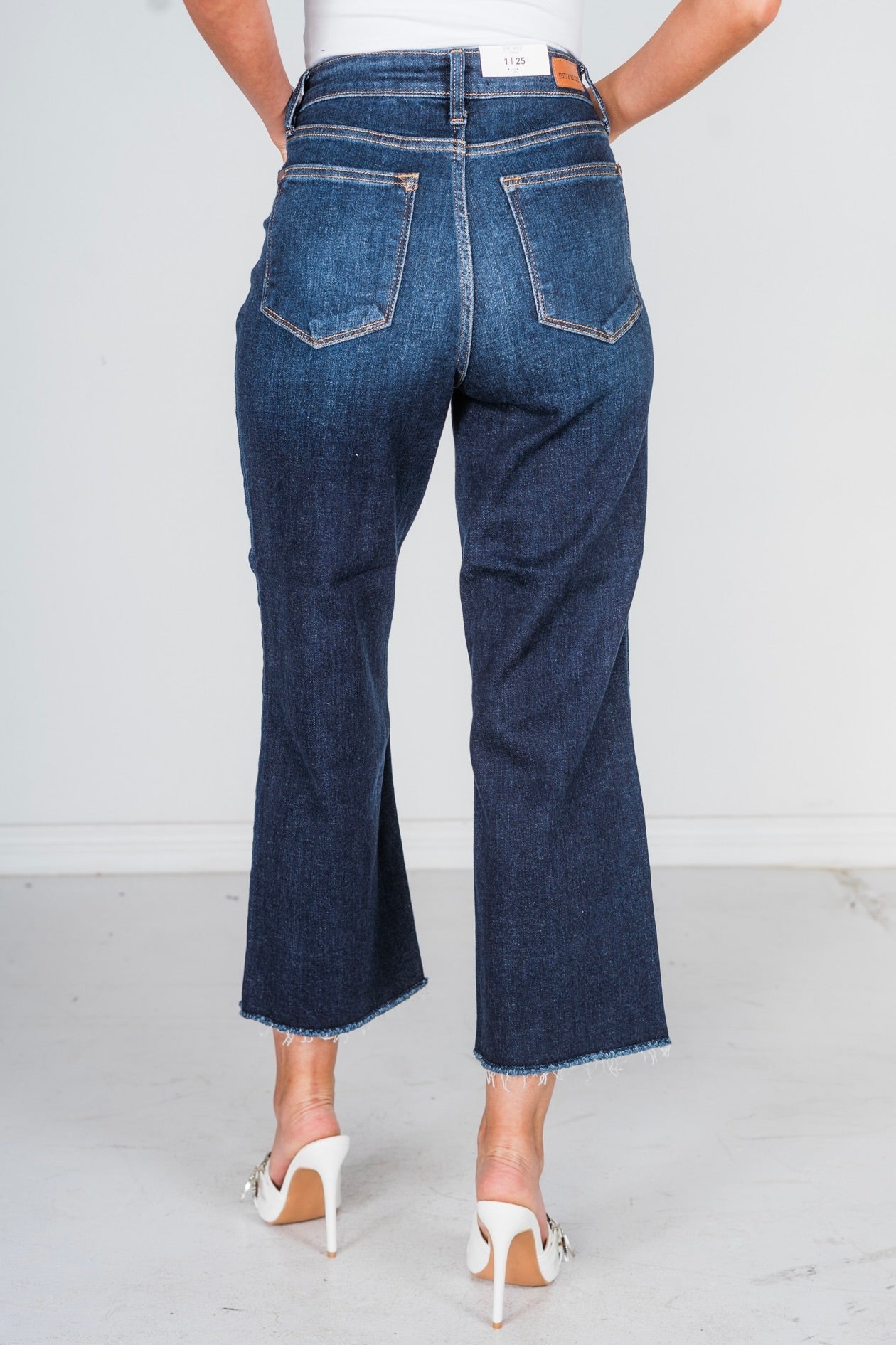 Judy Blue High Waist Cropped Wide Leg Jeans - Whiskey Skies - JUDY BLUE