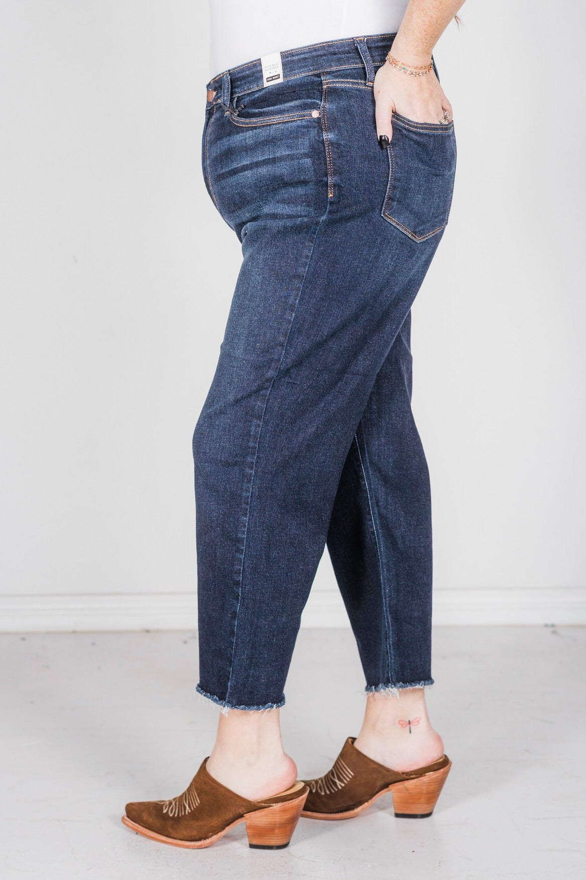 Judy Blue High Waist Cropped Wide Leg Jeans - Whiskey Skies - JUDY BLUE