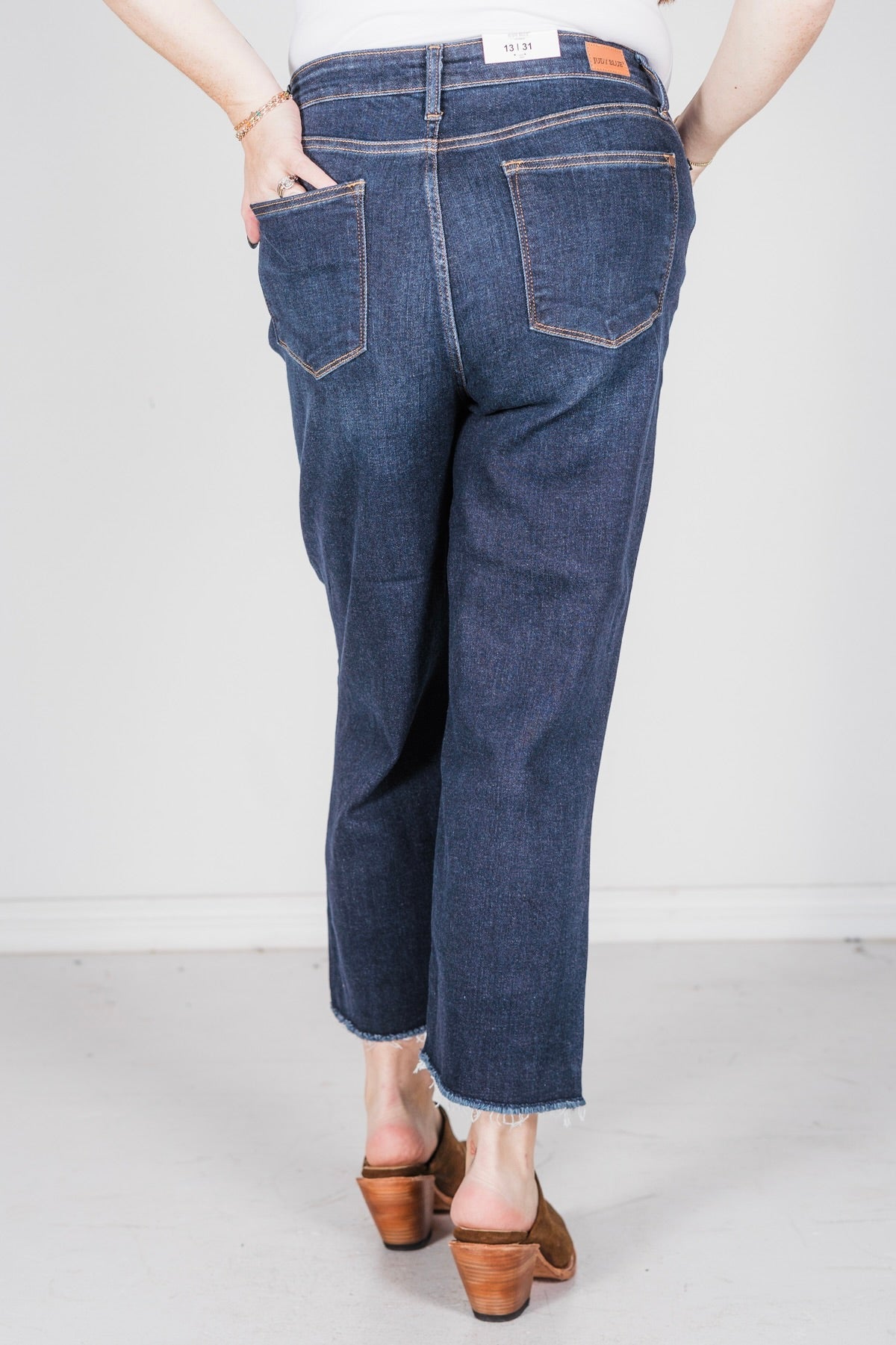 Judy Blue High Waist Cropped Wide Leg Jeans - Whiskey Skies - JUDY BLUE