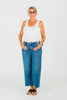Judy Blue High Waist Cropped Wide Leg Raw Hem Jeans - Whiskey Skies - JUDY BLUE