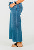 Judy Blue High Waist Cropped Wide Leg Raw Hem Jeans - Whiskey Skies - JUDY BLUE