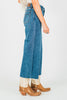 Judy Blue High Waist Cropped Wide Leg Raw Hem Jeans - Whiskey Skies - JUDY BLUE