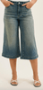 Judy Blue High Waist Culotte Jeans W/ Side Shaping Seams - Whiskey Skies - JUDY BLUE