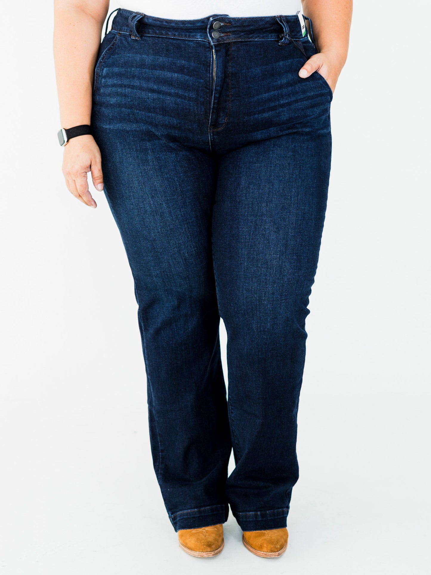 Judy Blue High Waist Dark Wash Straight Leg Jeans (Short/Regular/Long) - Whiskey Skies - JUDY BLUE