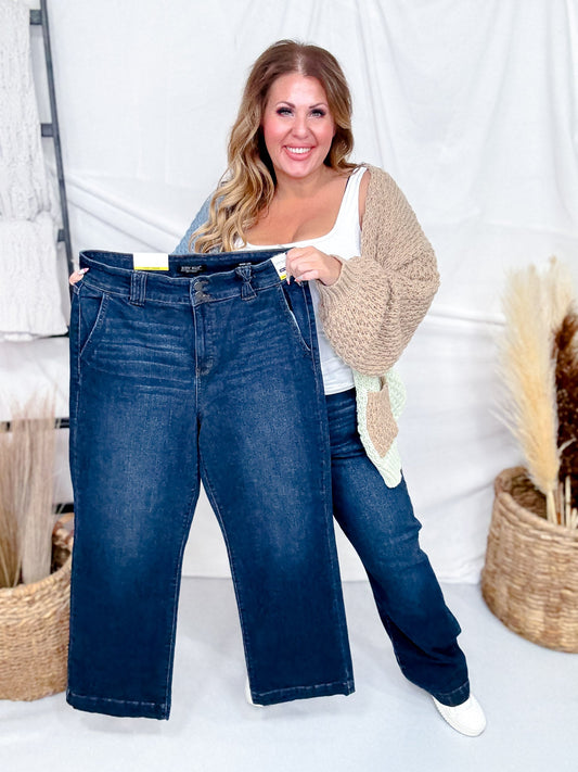 Judy Blue High Waist Dark Wash Straight Leg Jeans (Short/Regular/Long) - Whiskey Skies - JUDY BLUE