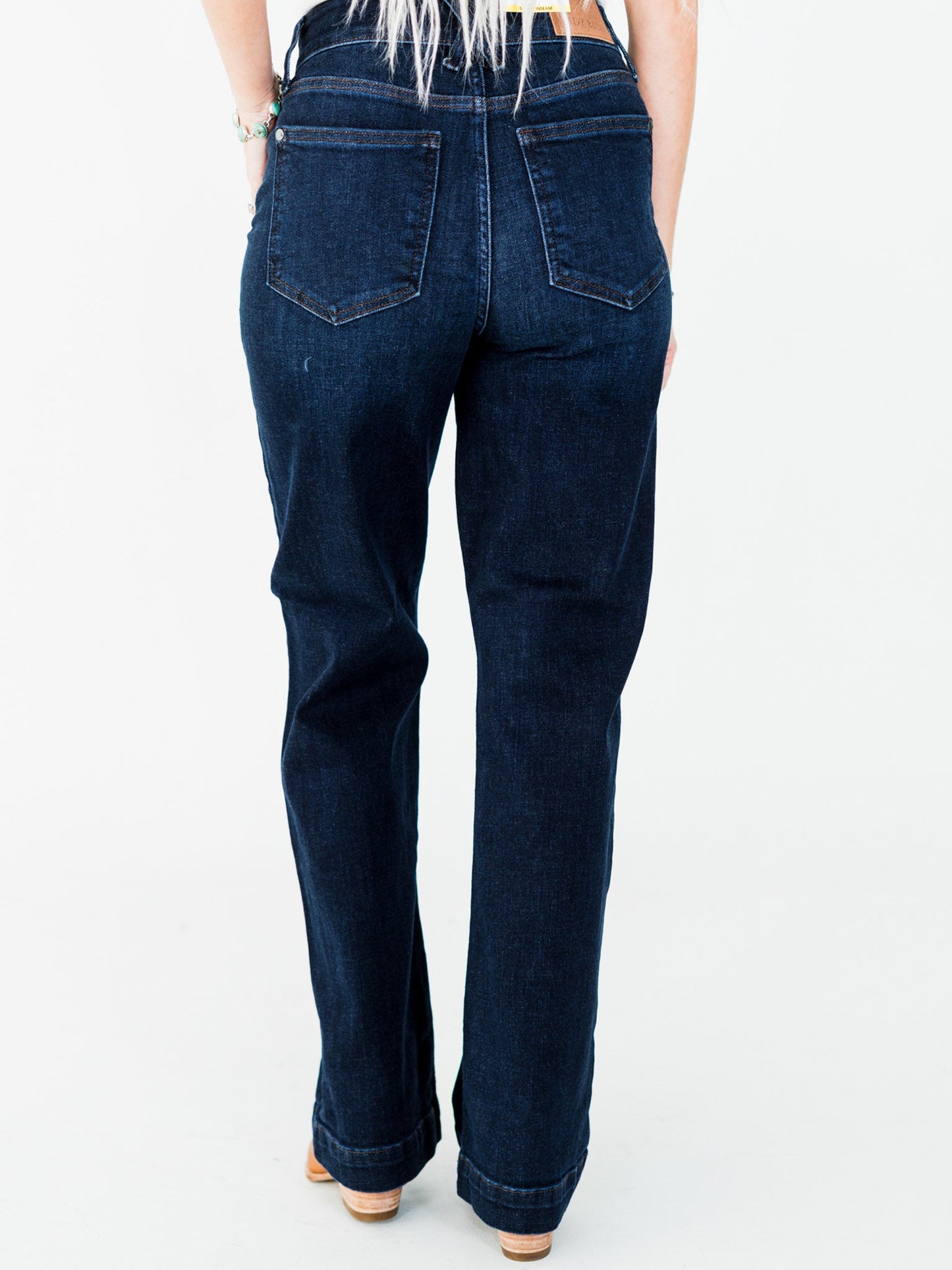 Judy Blue High Waist Dark Wash Straight Leg Jeans (Short/Regular/Long) - Whiskey Skies - JUDY BLUE