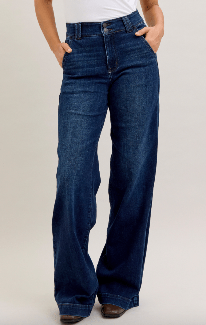 Judy Blue High Waist Dark Wash Straight Leg Jeans (Short/Regular/Long) - Whiskey Skies - JUDY BLUE