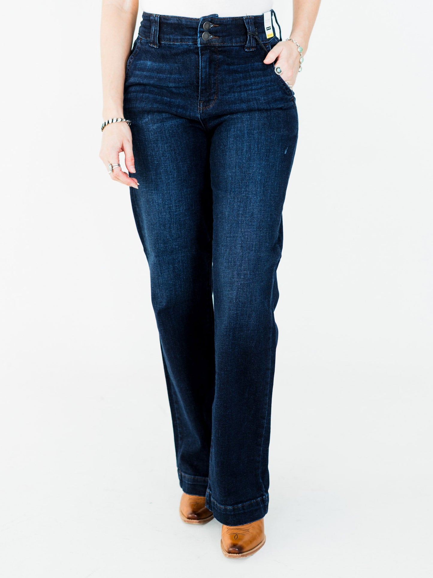 Judy Blue High Waist Dark Wash Straight Leg Jeans (Short/Regular/Long) - Whiskey Skies - JUDY BLUE