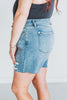 Judy Blue High - Waist Denim Shorts W/ Stitch Over Distressed Detail - Whiskey Skies - JUDY BLUE