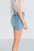 Judy Blue High - Waist Denim Shorts W/ Stitch Over Distressed Detail - Whiskey Skies - JUDY BLUE