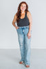 Judy Blue High - Waist Distressed 90's Straight Jeans - Whiskey Skies - JUDY BLUE
