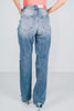 Judy Blue High Waist Distressed Dad Jeans - Whiskey Skies - JUDY BLUE