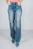 Judy Blue High Waist Distressed Dad Jeans - Whiskey Skies - JUDY BLUE