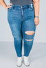 Judy Blue High - Waist Distressed Skinny Jeans - Whiskey Skies - JUDY BLUE