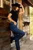 Judy Blue High - Waist Dome Studded Straight Jeans - Whiskey Skies - JUDY BLUE