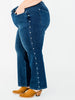Judy Blue High - Waist Dome Studded Straight Jeans - Whiskey Skies - JUDY BLUE