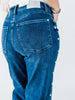 Judy Blue High - Waist Dome Studded Straight Jeans - Whiskey Skies - JUDY BLUE