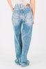 Judy Blue High Waist Double Button Wide Leg Jeans - Whiskey Skies - JUDY BLUE