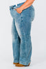 Judy Blue High Waist Double Button Wide Leg Jeans - Whiskey Skies - JUDY BLUE